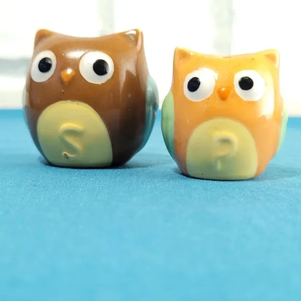 Vintage Mini Owl Salt and Pepper Shakers